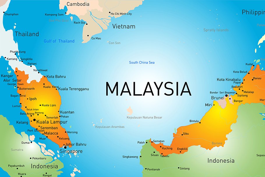 نقشه مالزی
